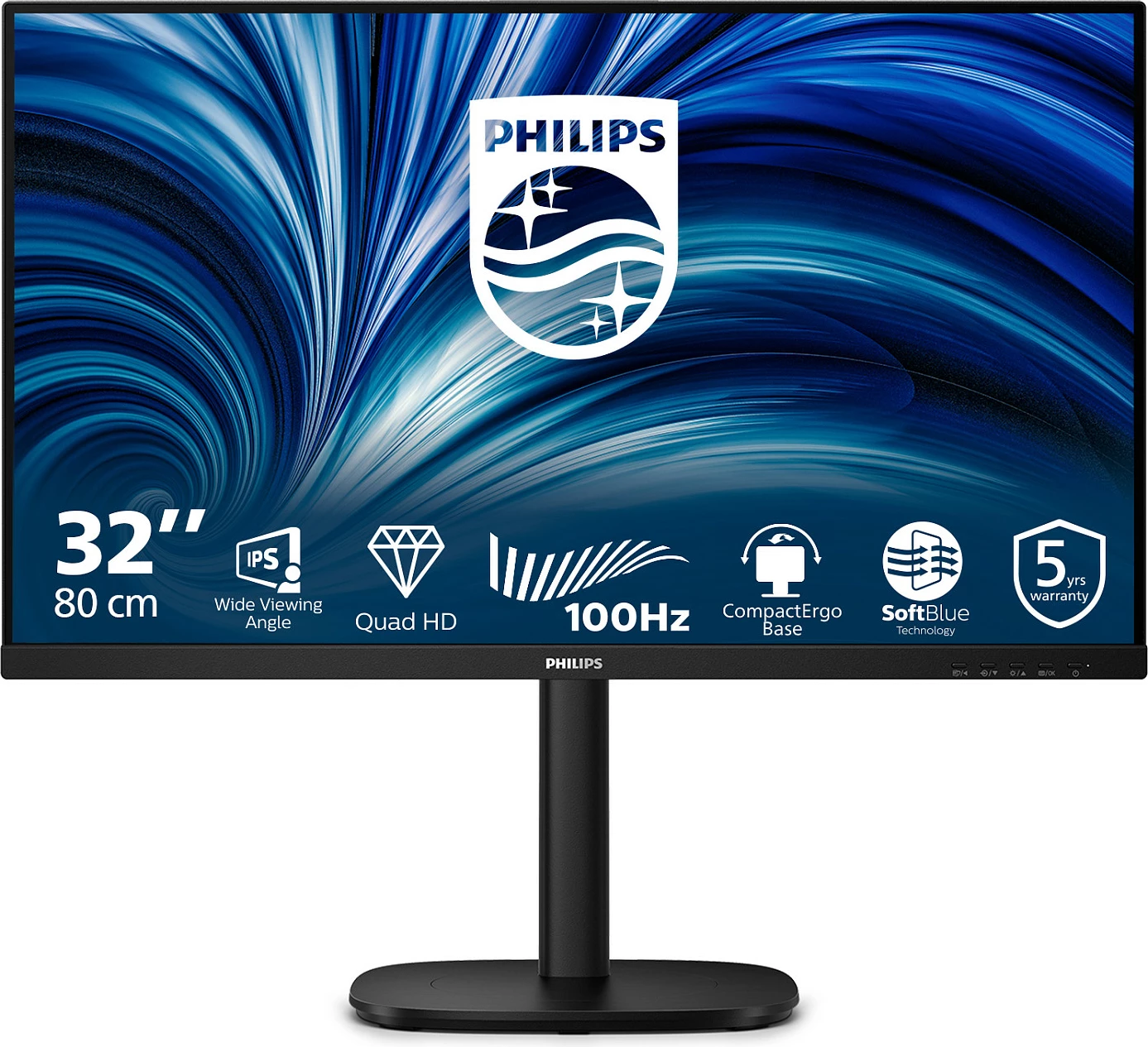 Monitor Philips 3000 Series 32B2N3500/00, 31.5", QHD 2560x1440, IPS, 100Hz, 4ms, i zi