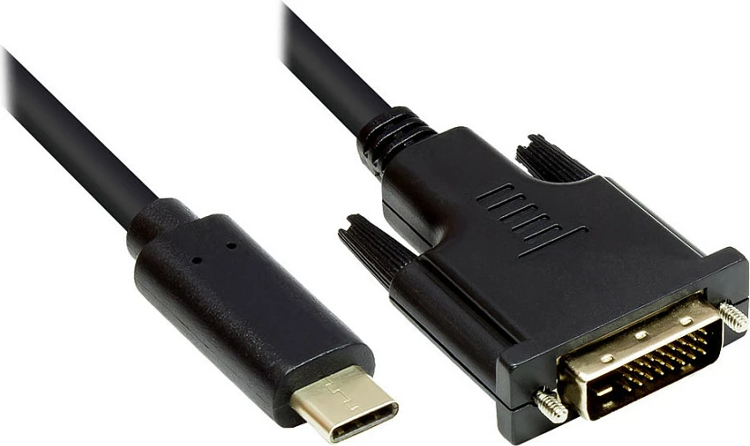 Kabllo adapter GoodConnections USB-C në DVI-D 24+1, 2m, e zezë