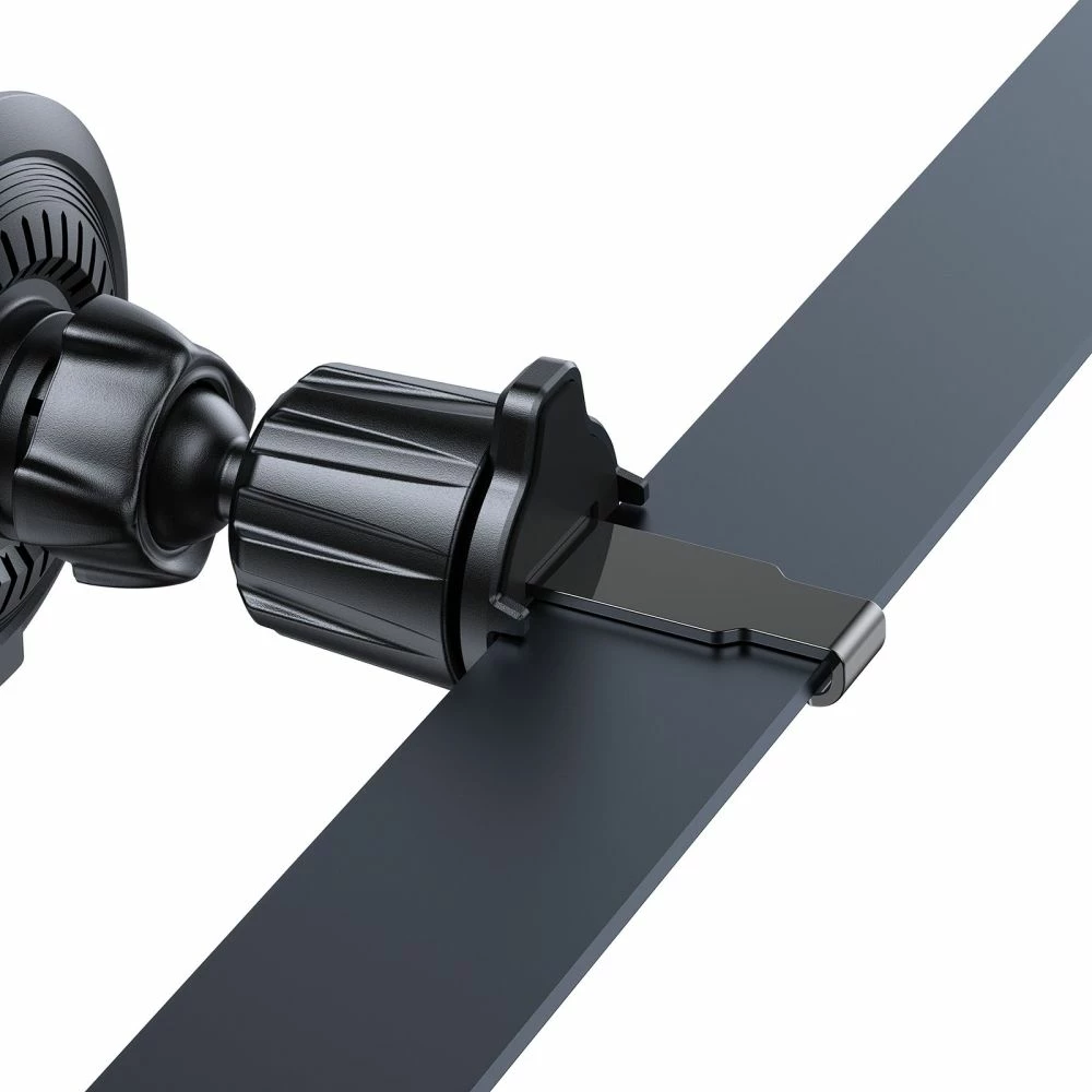 Mbajtës magnetik për celular me karikues wireless Tech-Protect MM15W-V4, për ventilim makine, 15W, i zi