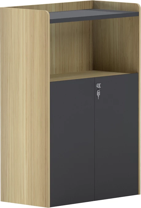 Dollap i ulët profesional Lotus, ngjyrë natyrale-antracit, 80x40x120cm