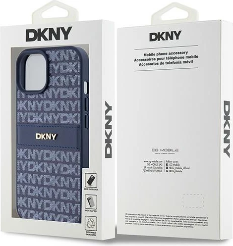 Mbështjellës DKNY Mono Stripe & Metal Logo për iPhone 15/14/13, Kaltër