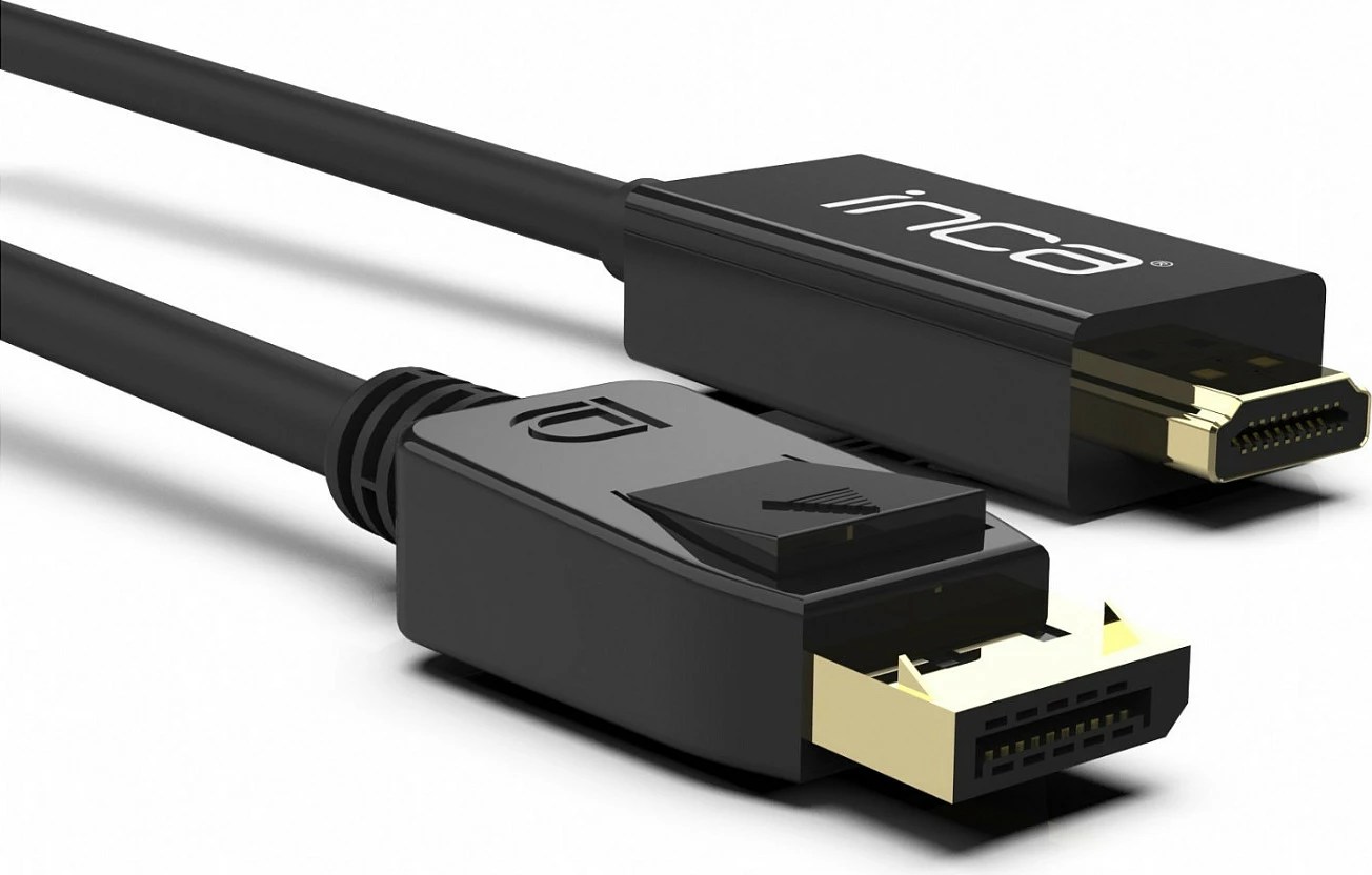 Kabllo INCA DisplayPort në HDMI, 1.8 m, 10.2 Gbit/s, e zezë