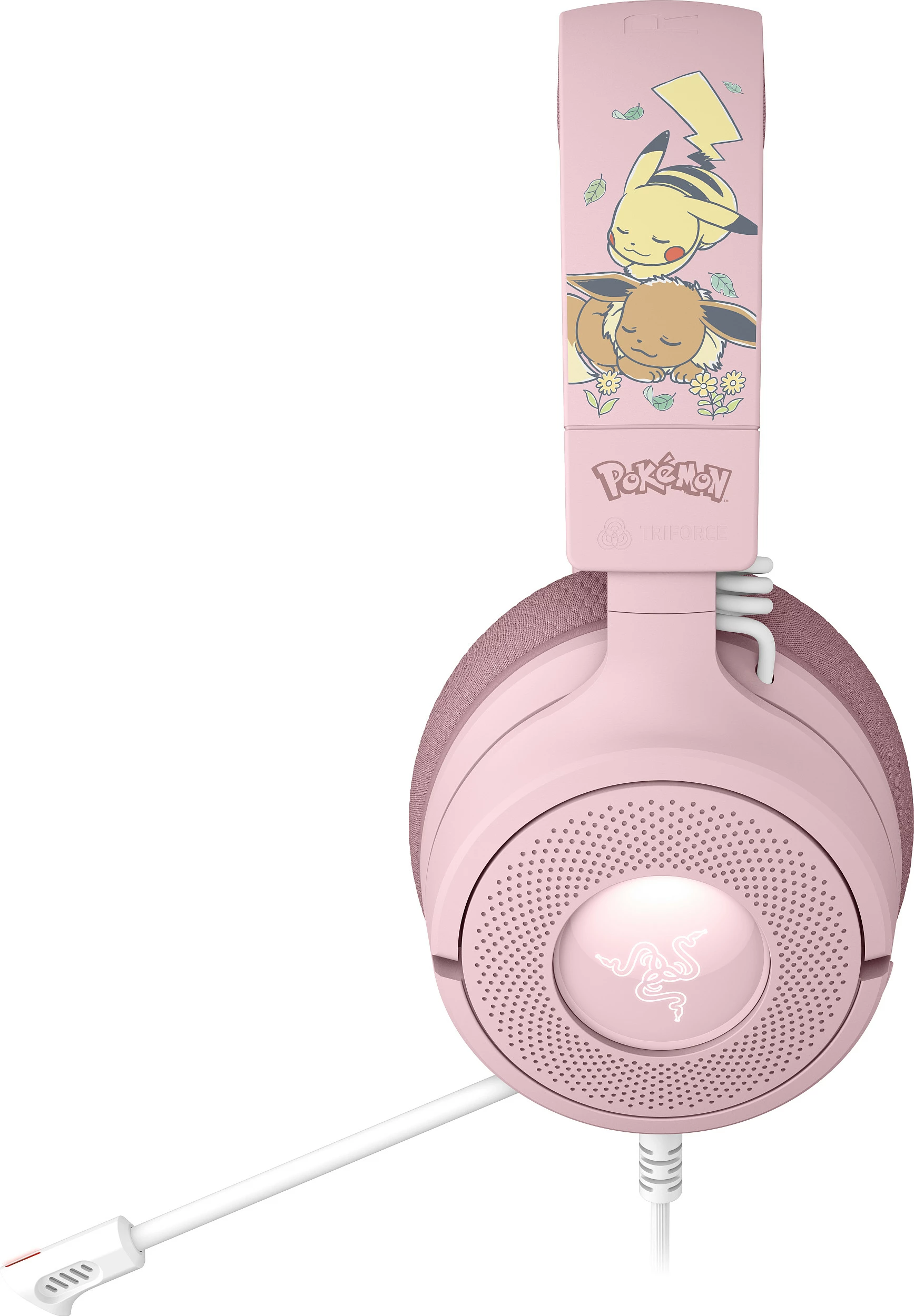 Kufje me mikrofon Razer Kraken V4 X, Pokemon Pikachu & Evoli Edition, me kabllo, rozë