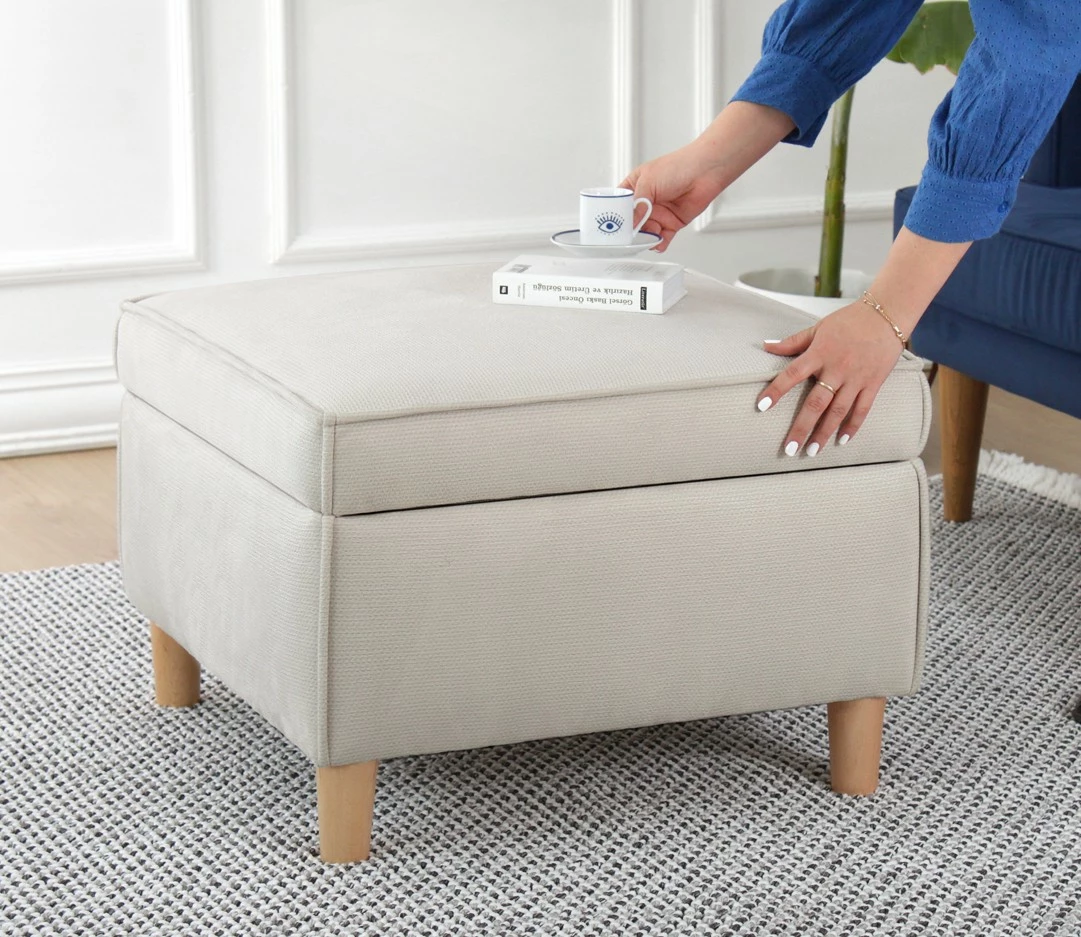 Puf Atelier del Sofa, ngjyrë krem, Roscen