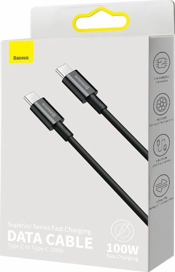 Kabllo USB-C në USB-C Baseus CATYS-B01 (BSU2848BLK) 1 m 100 W e zezë