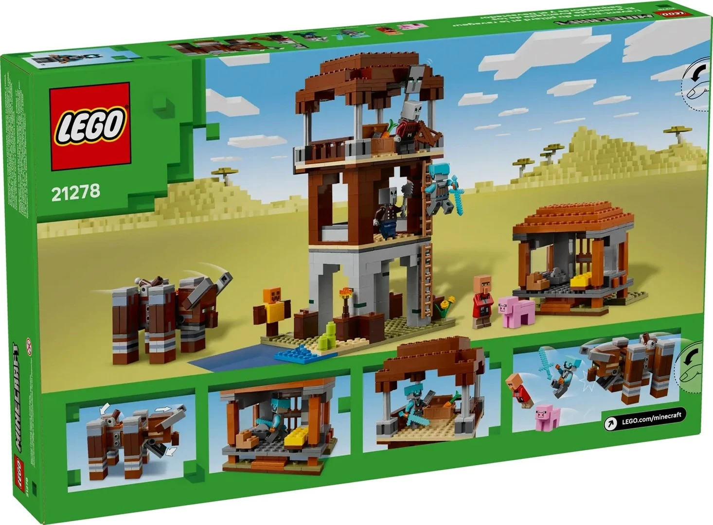 Set LEGO Minecraft 21278 The Pillager Outpost and Ravager, 665 pjesë