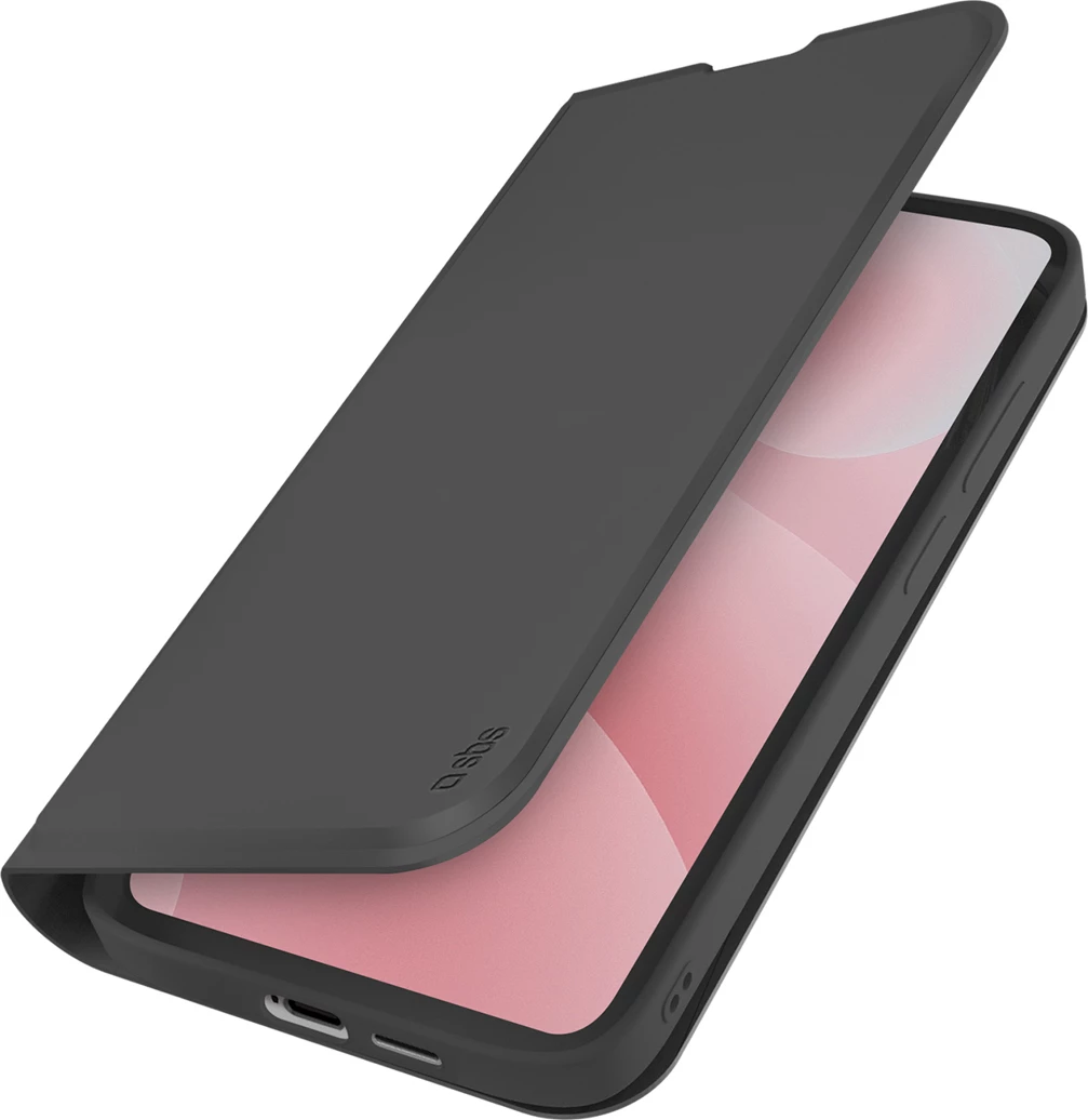 Mbështjellës me kapak SBS Wallet Smooth për Samsung Galaxy S26, me xhep karte, stand, mbyllje magnetike, e zezë, në kuti