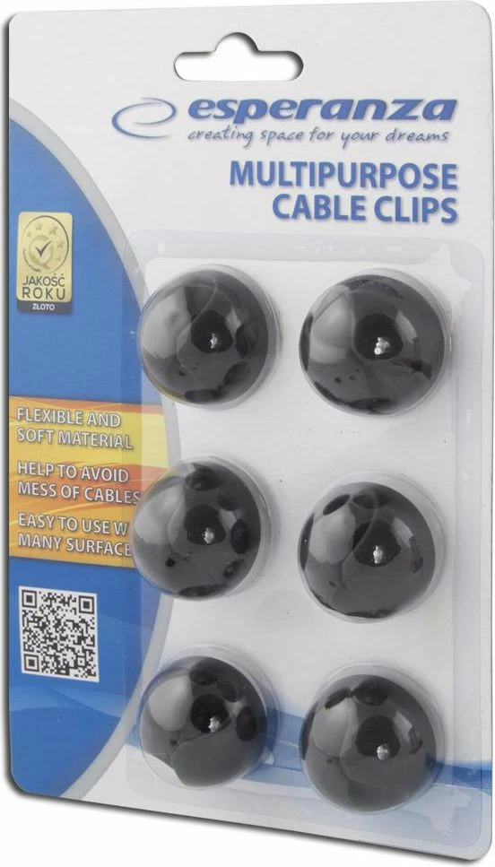 Organizer kabllosh Esperanza EBA101K, handle, deri 6 mm, set 6 copë, i zi