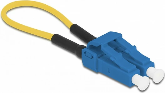 Adapter loopback fibër optike DeLOCK LC/UPC singlemode, 0.06 m, blu/verdhë