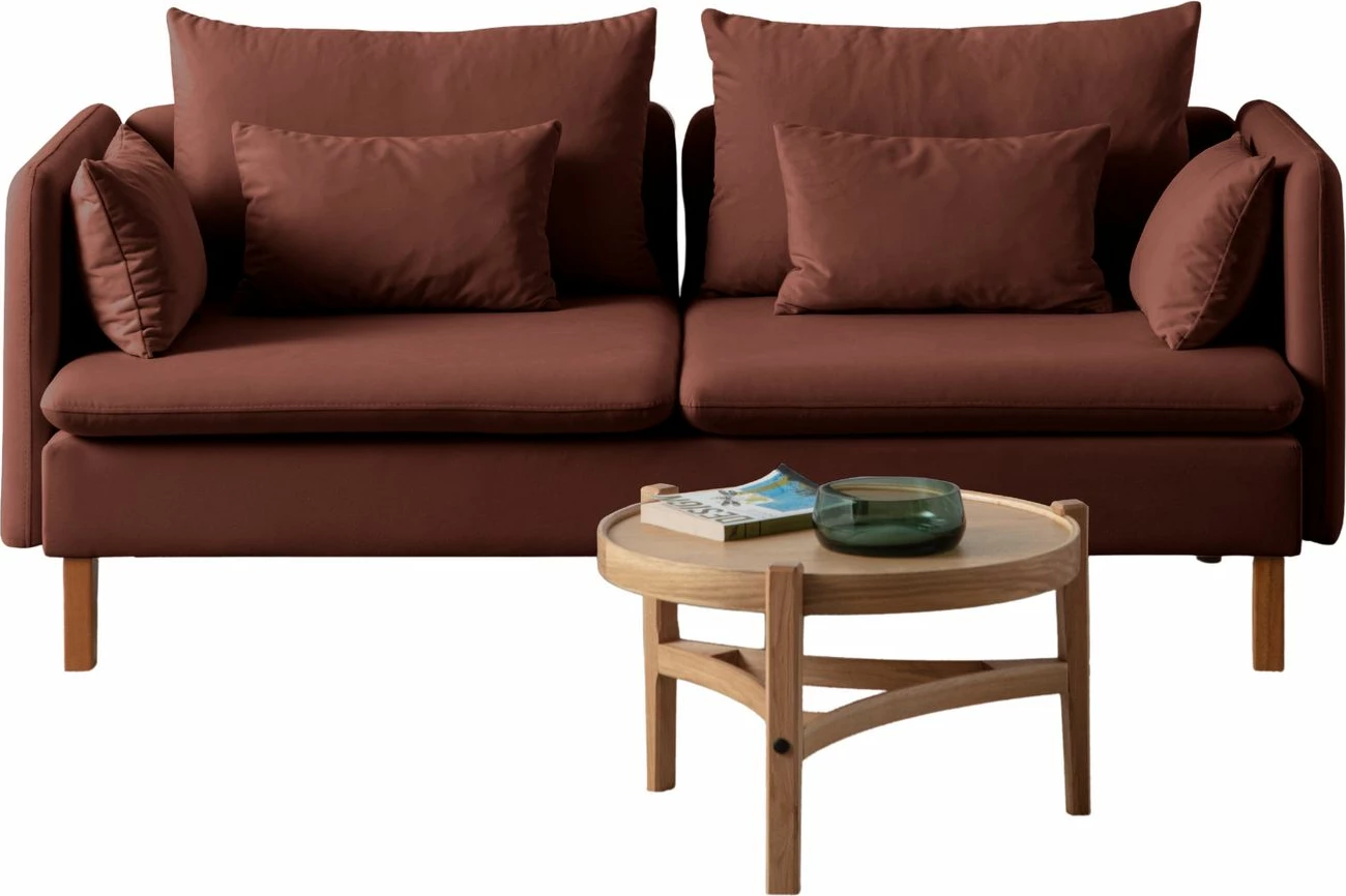 Divan treshe Flexy, ngjyrë e kuqe tullë, Atelier del Sofa