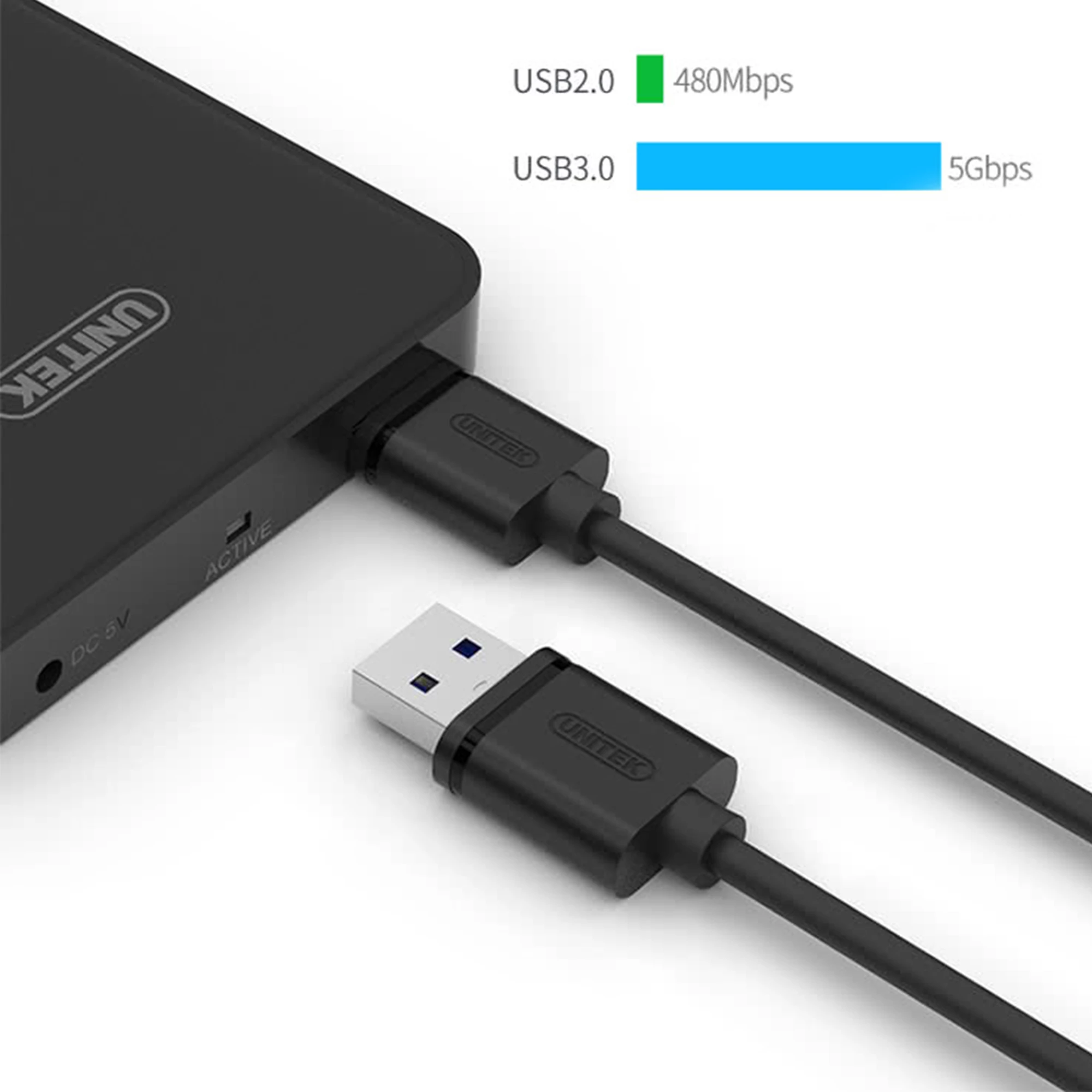 Kabllo USB Unitek Y-C461GBK USB-A në microUSB 1 m USB 3.0, e zezë