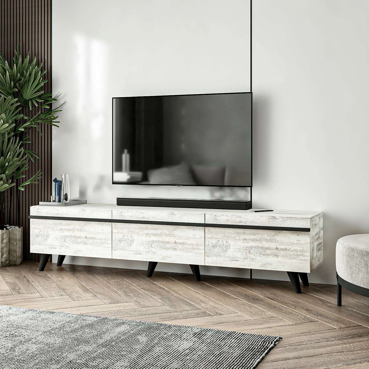 Komodë TV Hanah Home, Amsterdam, ngjyrë kristali