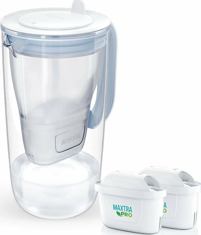 Kanarë filtruese uji Brita Glass 2.5L me indikator elektronik, 2x MAXTRA Pro Pure Performance, transparente/blu
