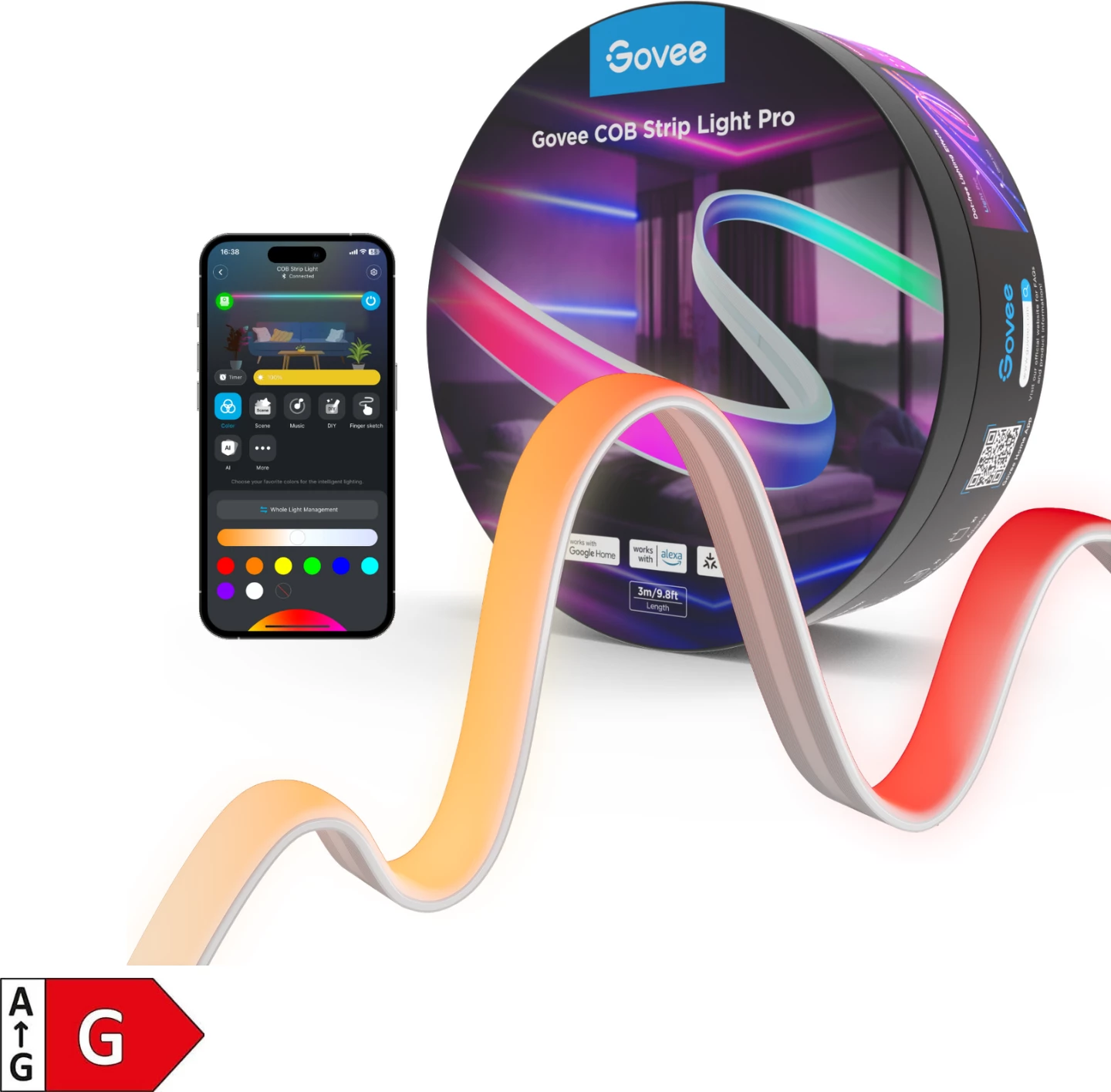 Shirit LED smart Govee COB Strip Light Pro H61E5 3m RGBIC+W Wi-Fi/Bluetooth