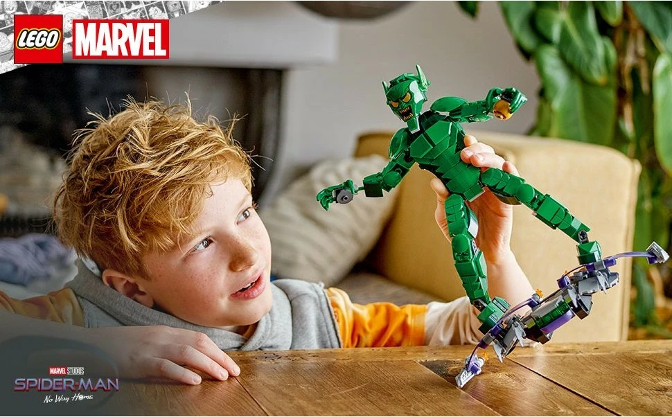 Set ndërtimi LEGO Marvel Green Goblin 76284, figurë ndërtuese, shumëngjyrëshe