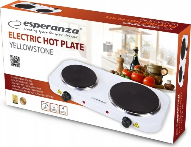 Sobë elektrike Esperanza EKH014W me 2 zona, e bardhë