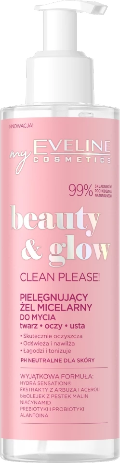 Xhel pastrues për fytyrë Eveline Cosmetics Beauty & Glow për femra, 200ml