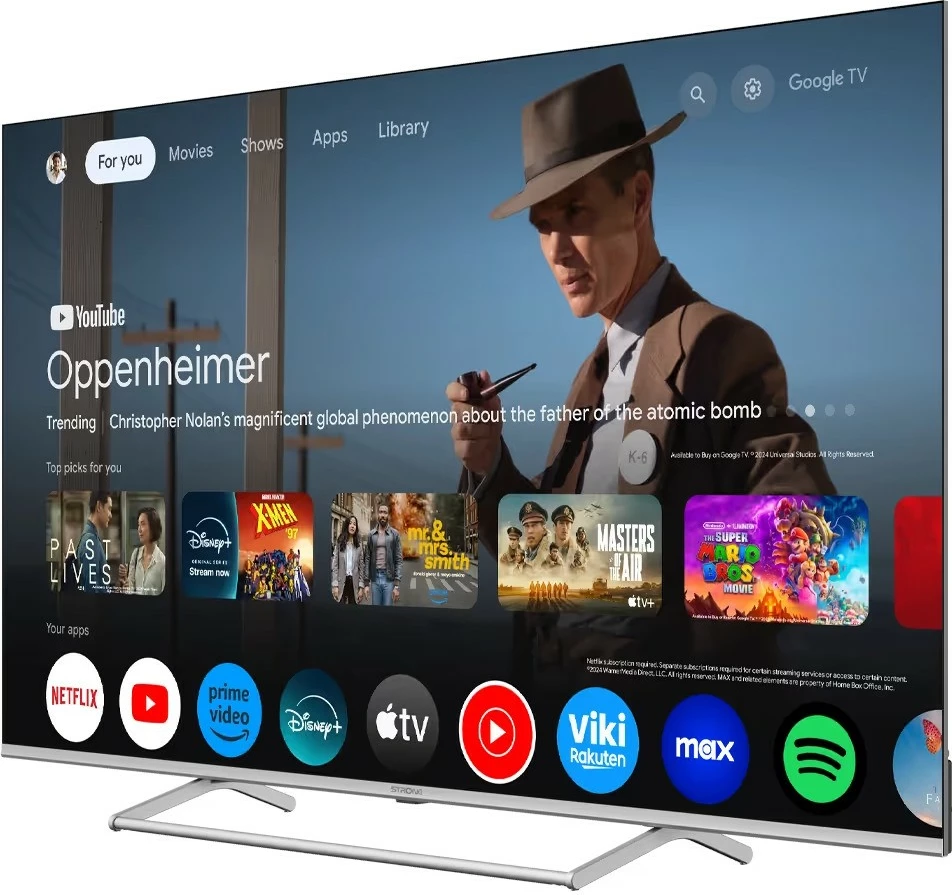 Smart TV STRONG SRT65UG8773C, 65 inç, QLED, 4K Ultra HD, Wi-Fi, argjendtë