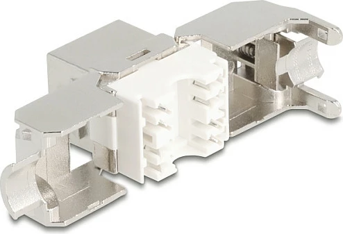 Modul Keystone RJ45 DeLOCK Cat 8.1 STP, LSA, pa vegël, argjendtë