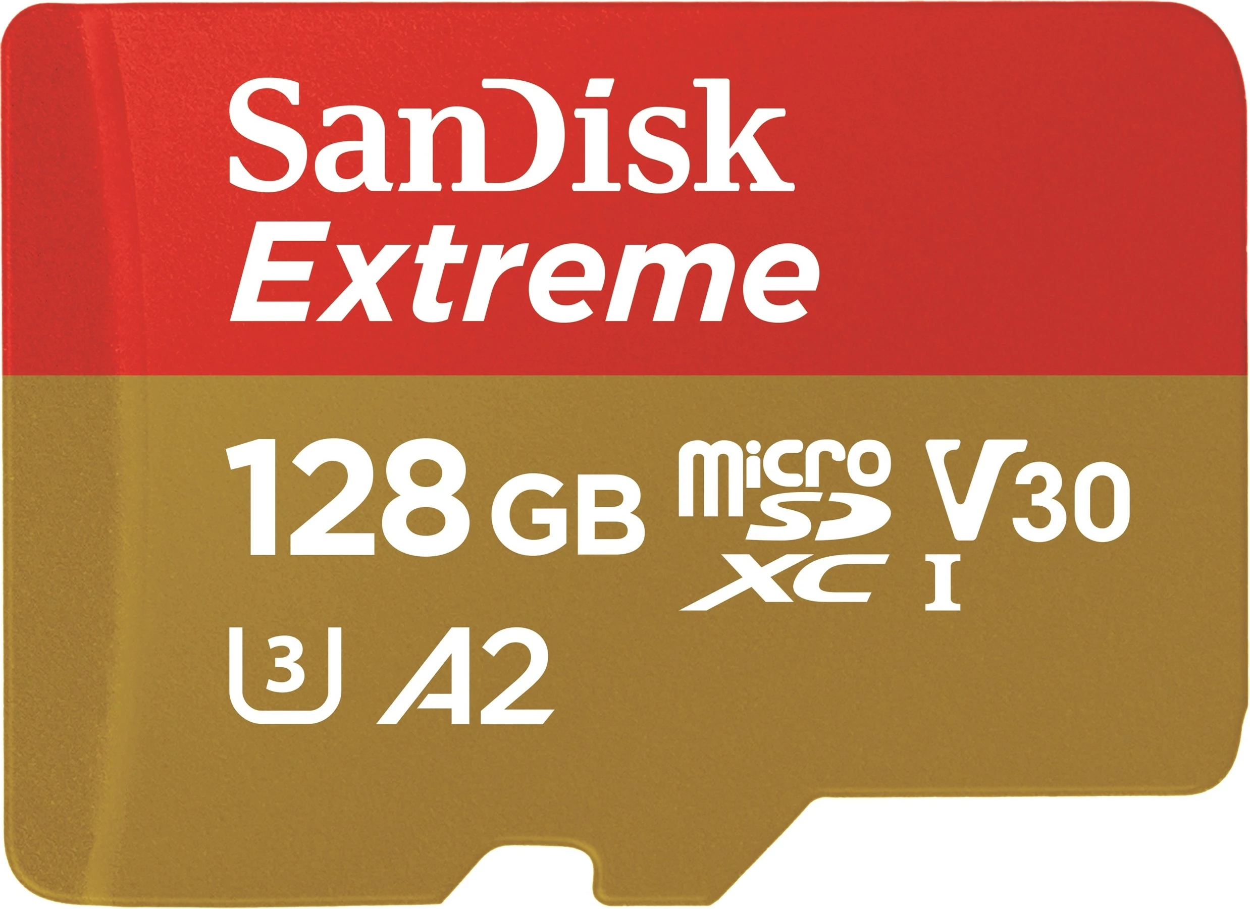 Kartelë MicroSDXC Sandisk Extreme 128 GB, 160 MB/s, e kuqe dhe e artë