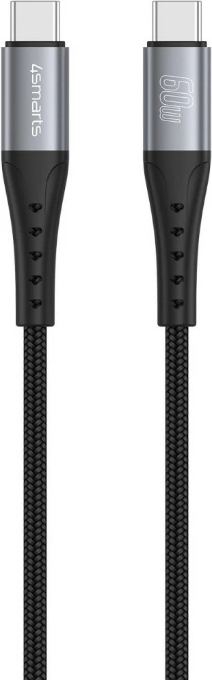 Kabllo USB-C 4smarts PrimeCord 1.5m 60W, e zezë