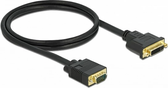Kablë adapter DeLOCK DVI-A (femër) në VGA (mashkull) 1 m, 1080p, e zezë