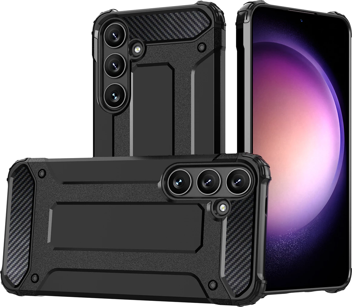 Mbështjellës Hurtel Hybrid Armor për Samsung Galaxy S25, i zi