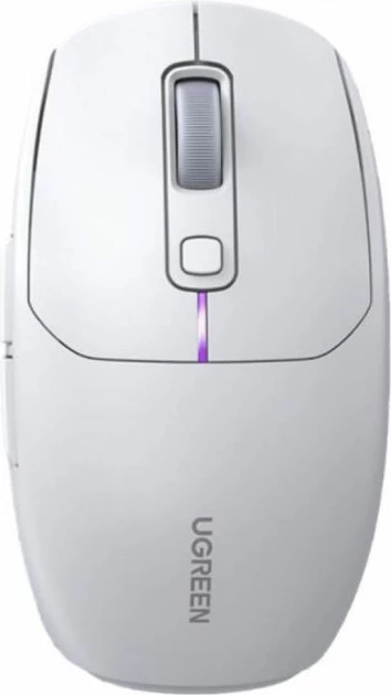 Maus wireless UGREEN 15629 5000 DPI 2.4G + Bluetooth 5.0, USB-C rechargeable, bardhë