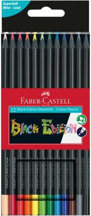 lapsa me ngjyra Faber-Castell FC-116412, majë 3mm, black, set