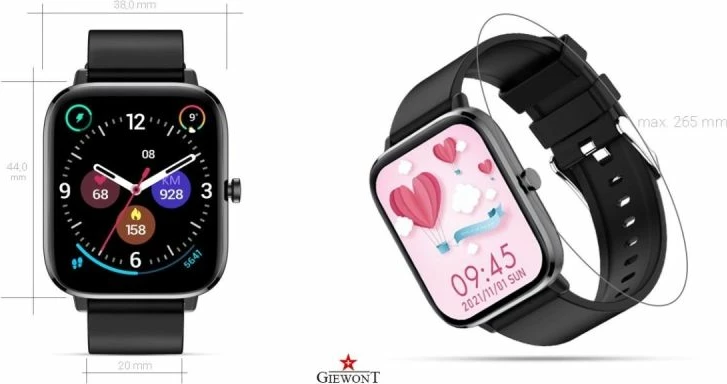 Smartwatch Giewont për femra, i zi