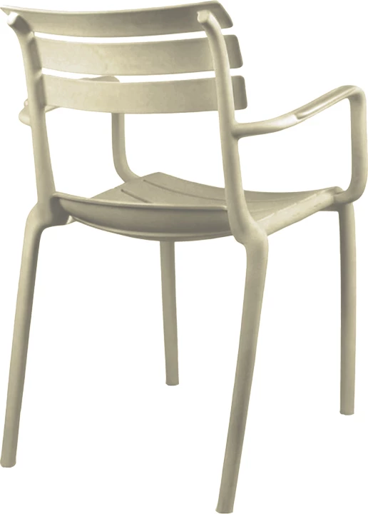 Karrige me krahë e grumbullueshme Almea, PP, ngjyrë kapuçino, 58x56x82cm