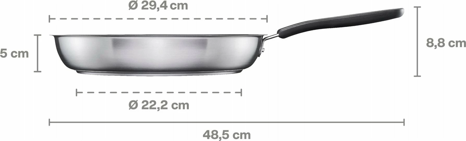 Tigan Fiskars Functional Form 28 cm me shtresë qeramike Ceratec, argjendtë