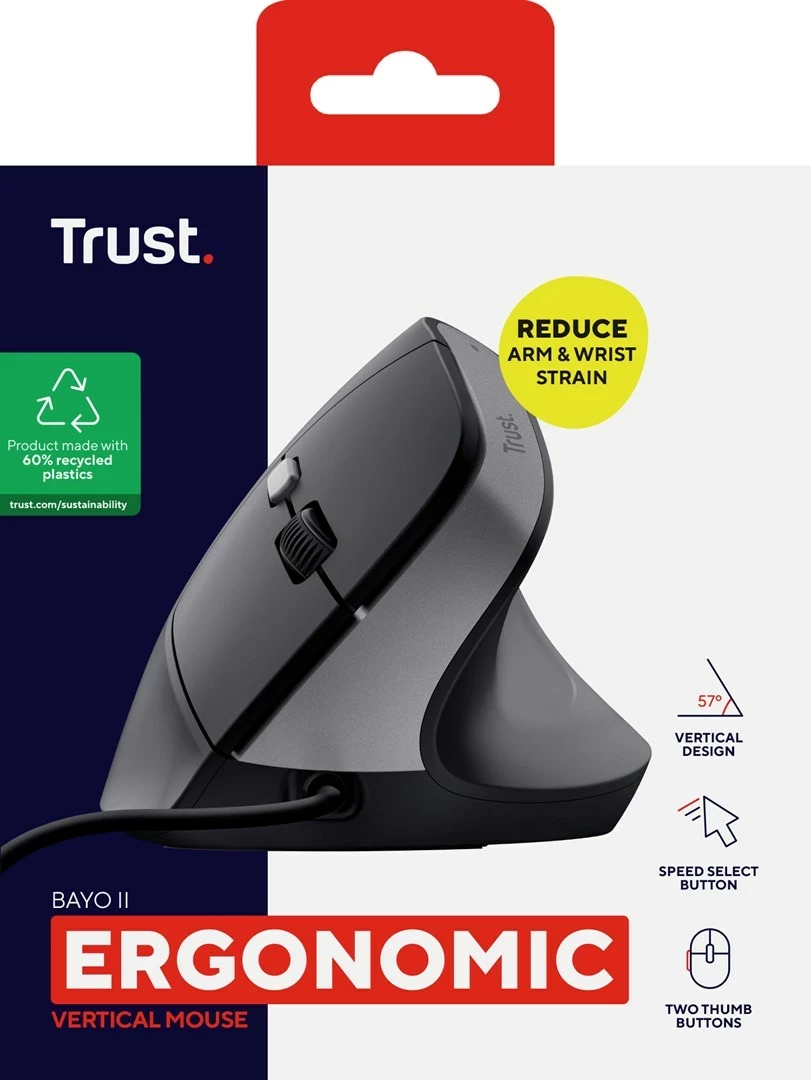 Maus Trust Bayo II, USB Type-A, 2400 DPI, i zi