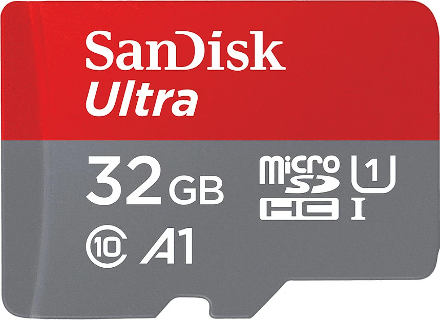 Kartelë memorie SanDisk Ultra microSDHC 32GB, Class 10, UHS-I, A1, 120MB/s, 2 copë, Gri/Kuqe