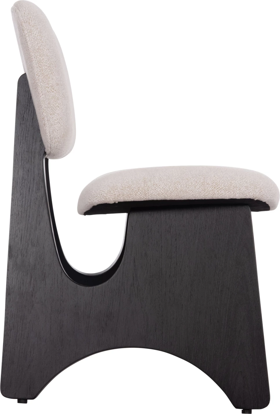 Karrige ngrënieje BELLISI, stof krem i bardhë, dru i zi, FH18248.02, 53x56x78cm, set prej 2 copësh