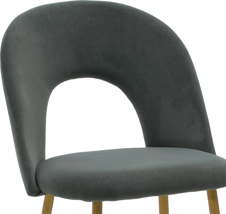 Karrige Jonah, kadife e zezë e errët, këmbë natyrale, set prej 4 copësh