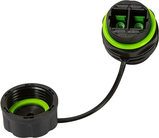 Konektor fibër optike LogiLink Duplex SC, outdoor, me kapak pluhuri, i zi/jeshil