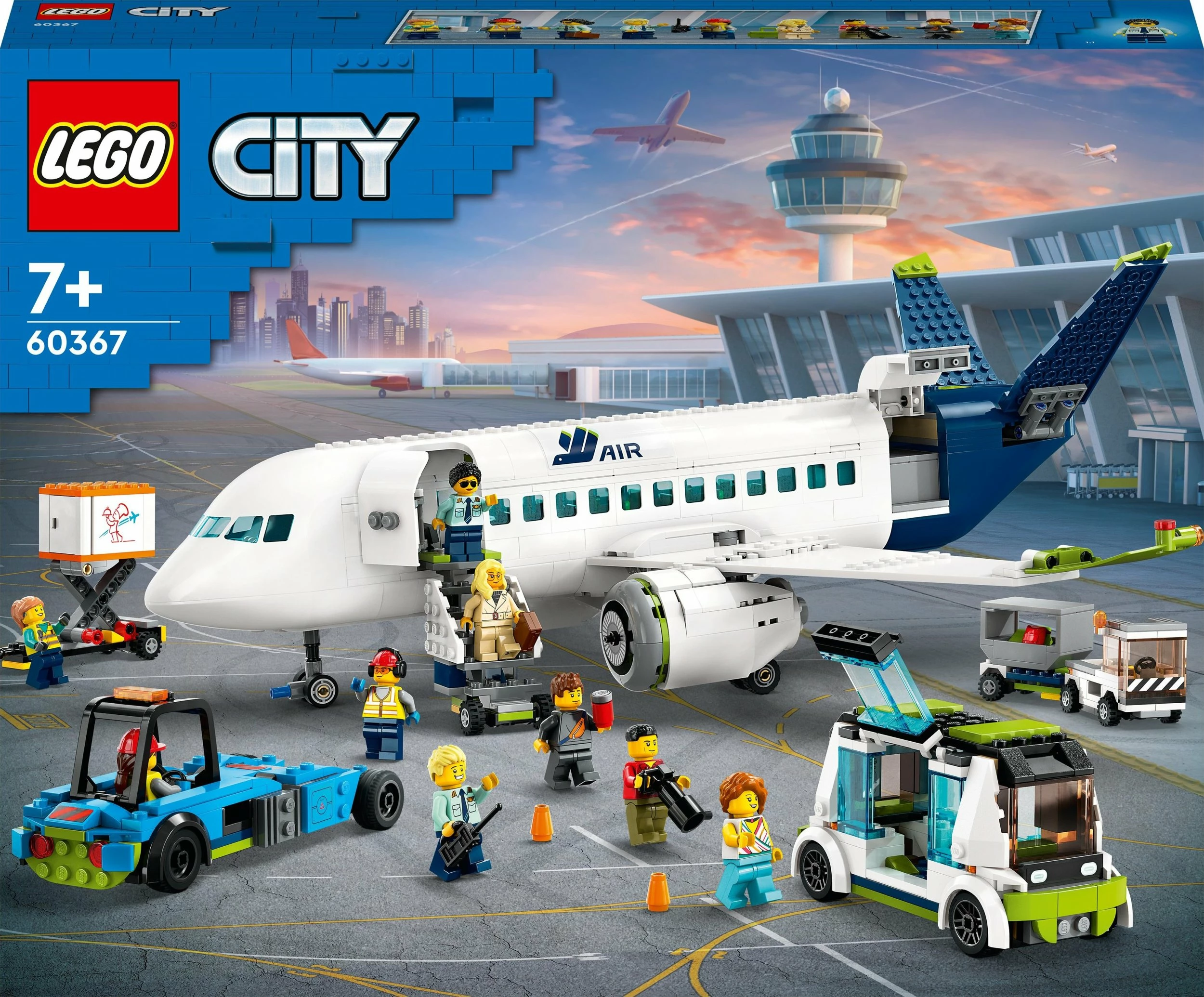 Set LEGO City Passenger Airplane 60367, 913 copë, 9 minifigura, 7+
