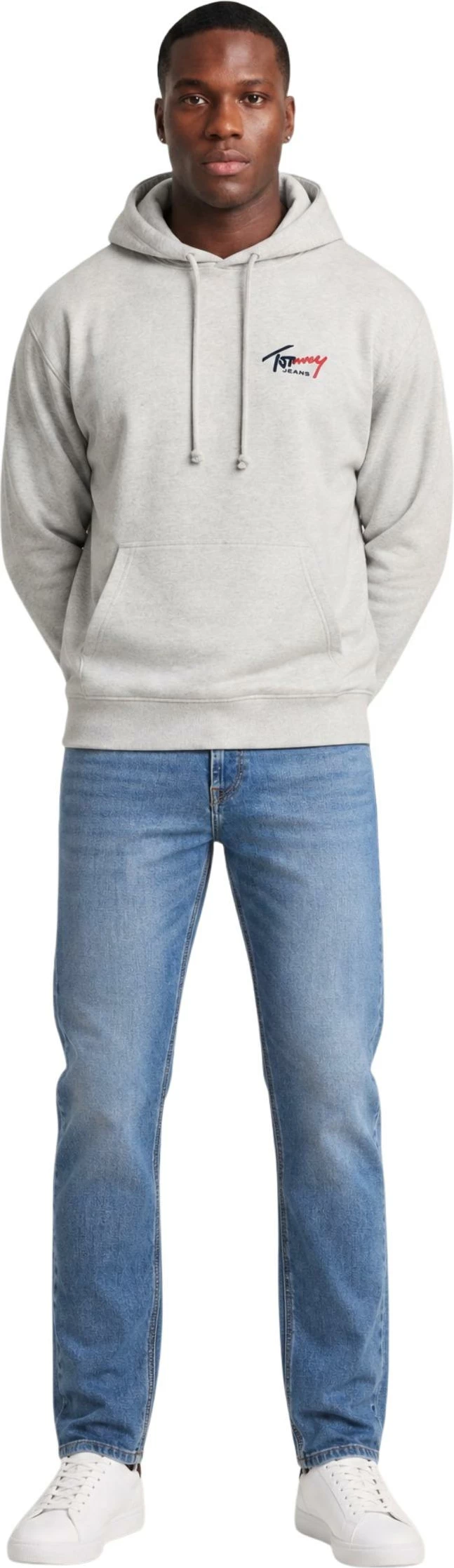 Duks me kapuç Tommy Hilfiger Jeans DM0DM22680 për meshkuj, i hirtë [Madhësia: XS]