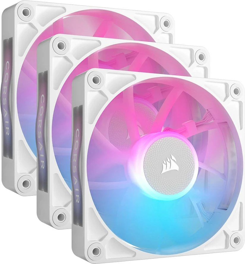 Ventilator kasë Corsair iCUE LINK RX120 RGB, 120mm, set 3 copë, i bardhë