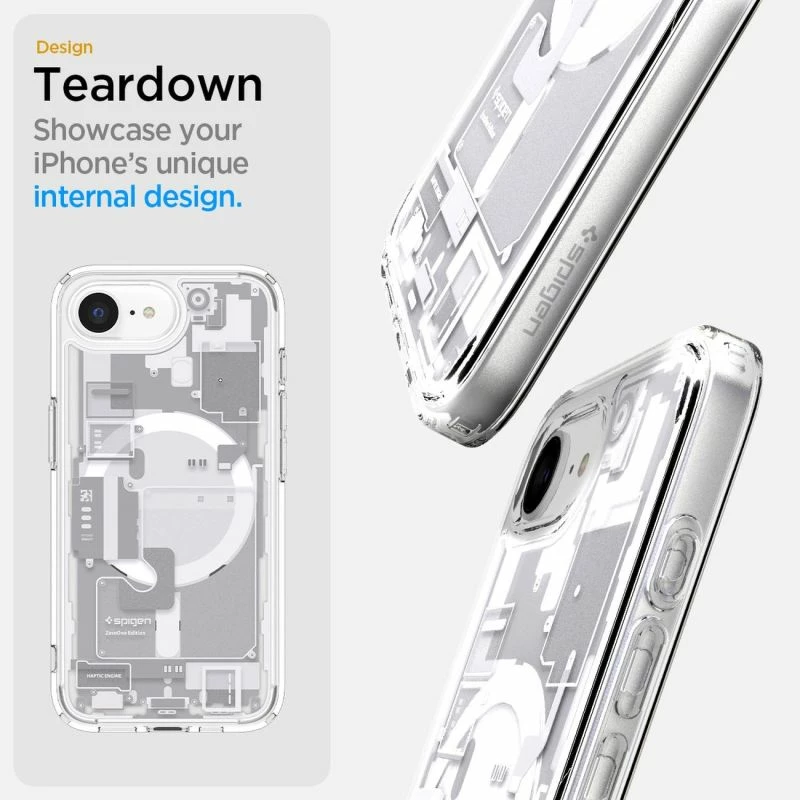 Mbrojtëse telefoni Spigen Ultra Hybrid MagSafe për iPhone 16E/17E, e bardhë
