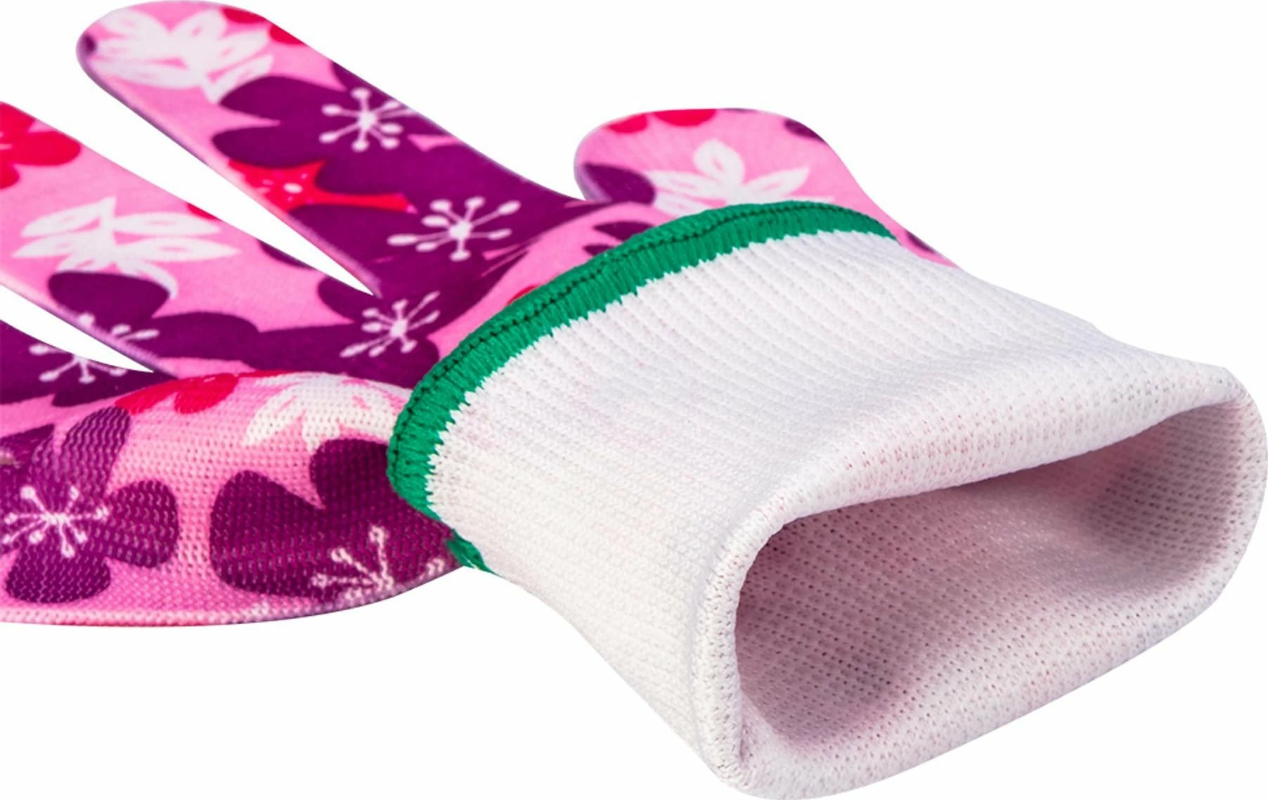 Dorëza kopshti Verto madhësi 8, të thuruna poliester, me lule rozë/vjollcë, 1 palë