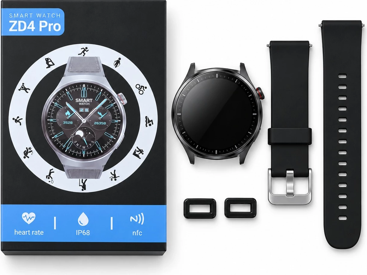 Orë Inteligjente ZD4 Pro me IP68, NFC dhe Monitorim të Ritmit të Zemrës