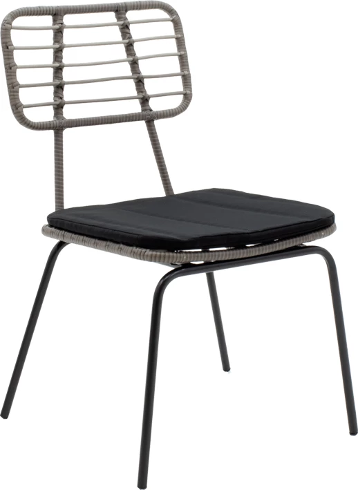 Set tavolinë me karrige për terasë Naoki - Kliton, alumin antracit, metal, ngjyrë e zezë, 80x80x74cm, 3 copë