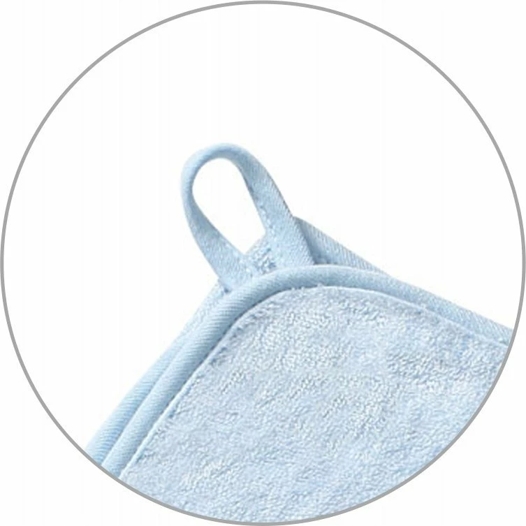 Peshqir banje me kapuç BabyOno 346/05 100x100 cm, bambu/pambuk, gri me aksente blu