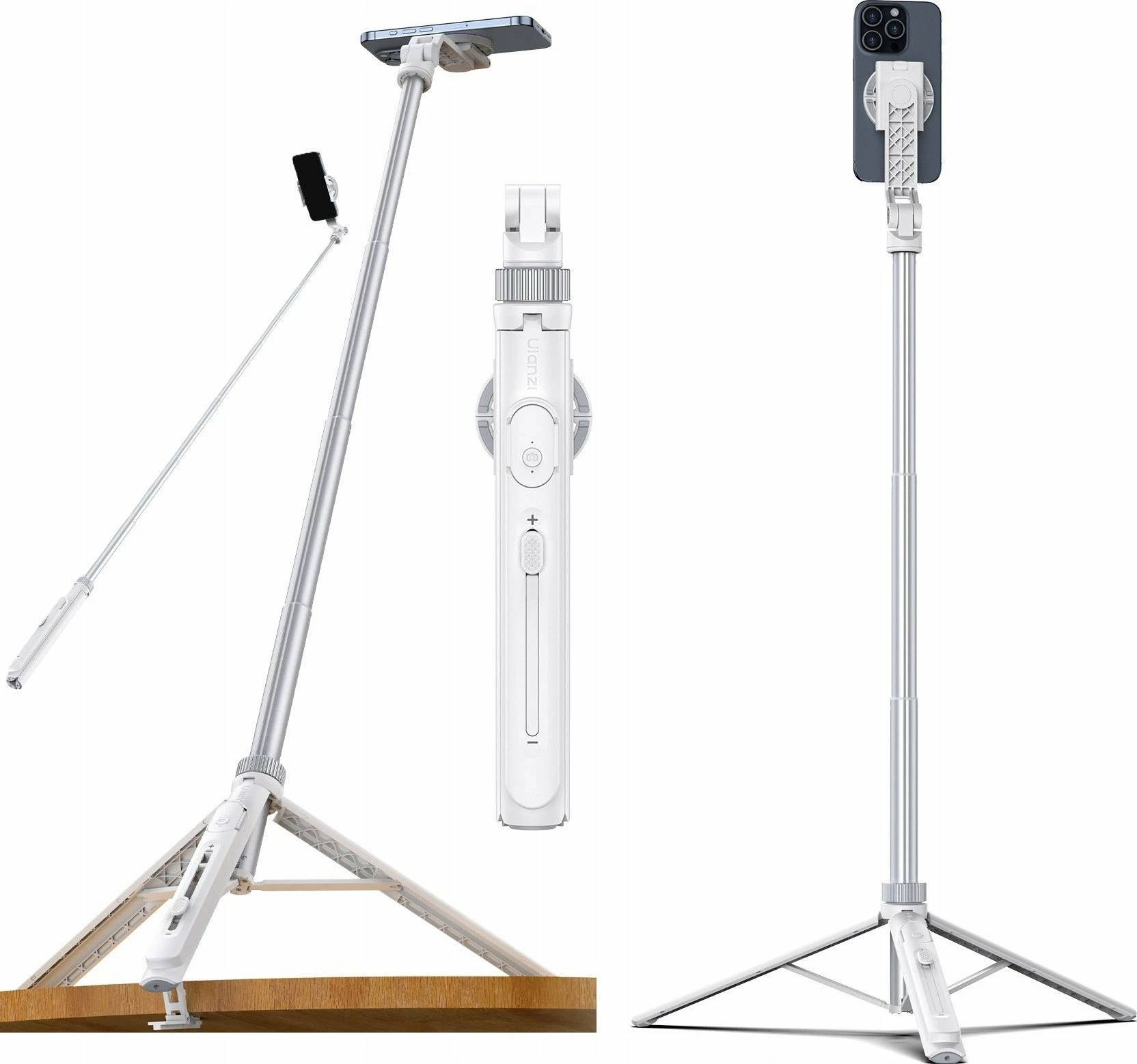 Selfie stick tripod Ulanzi TT88 (T111) 1.44 m MagSafe me telekomandë Bluetooth, e bardhë