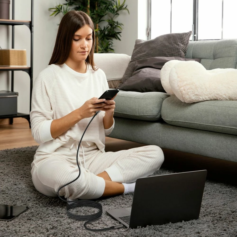 Kabllo USB-C Tech-Protect UB10T Ultraboost, 200cm, 240W, QC4.0, e zezë