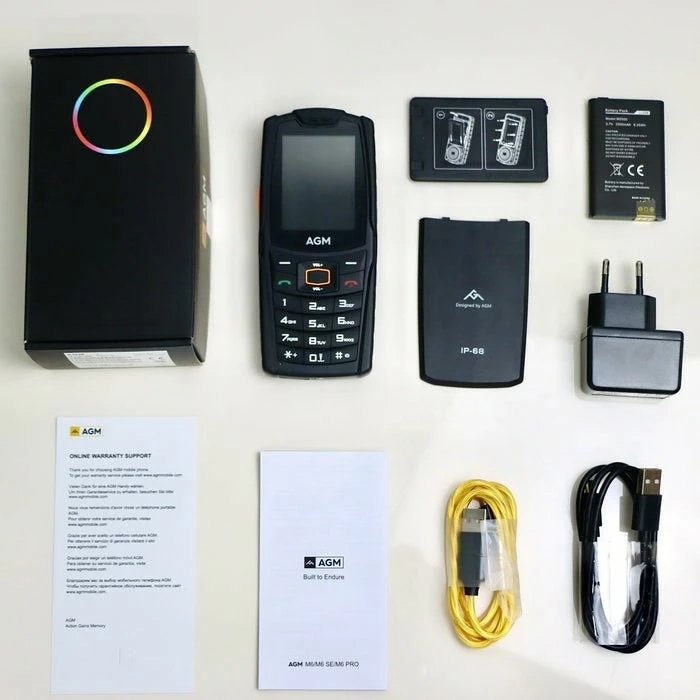 Celular AGM M6, Bar, Dual SIM, 6.1 cm (2.4"), 0.3 MP, 2500 mAh, Ngjyrë e zezë