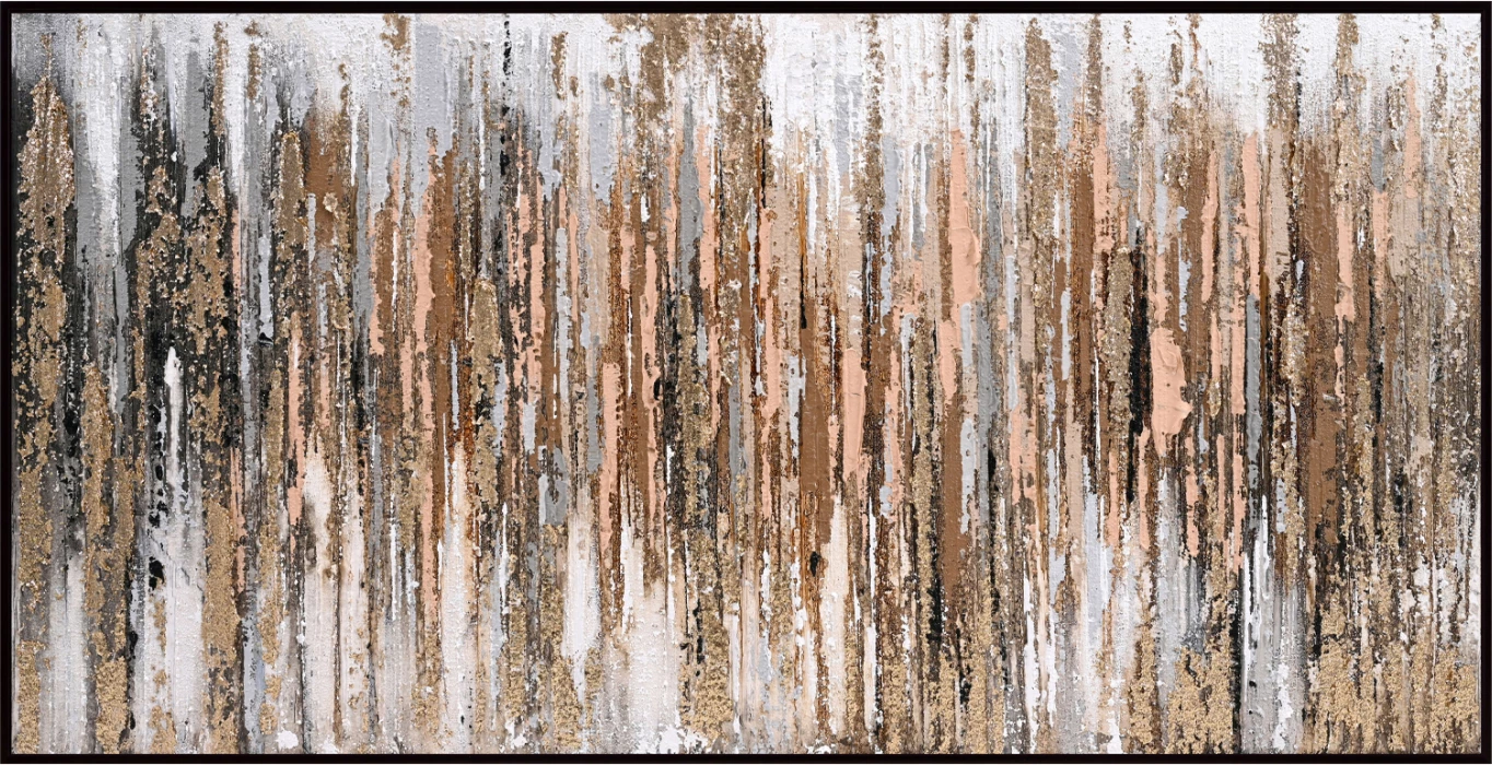 Pikturë muri abstrakte, kornizë PS e zezë, FH4574.01, 142x4.5x72 cm