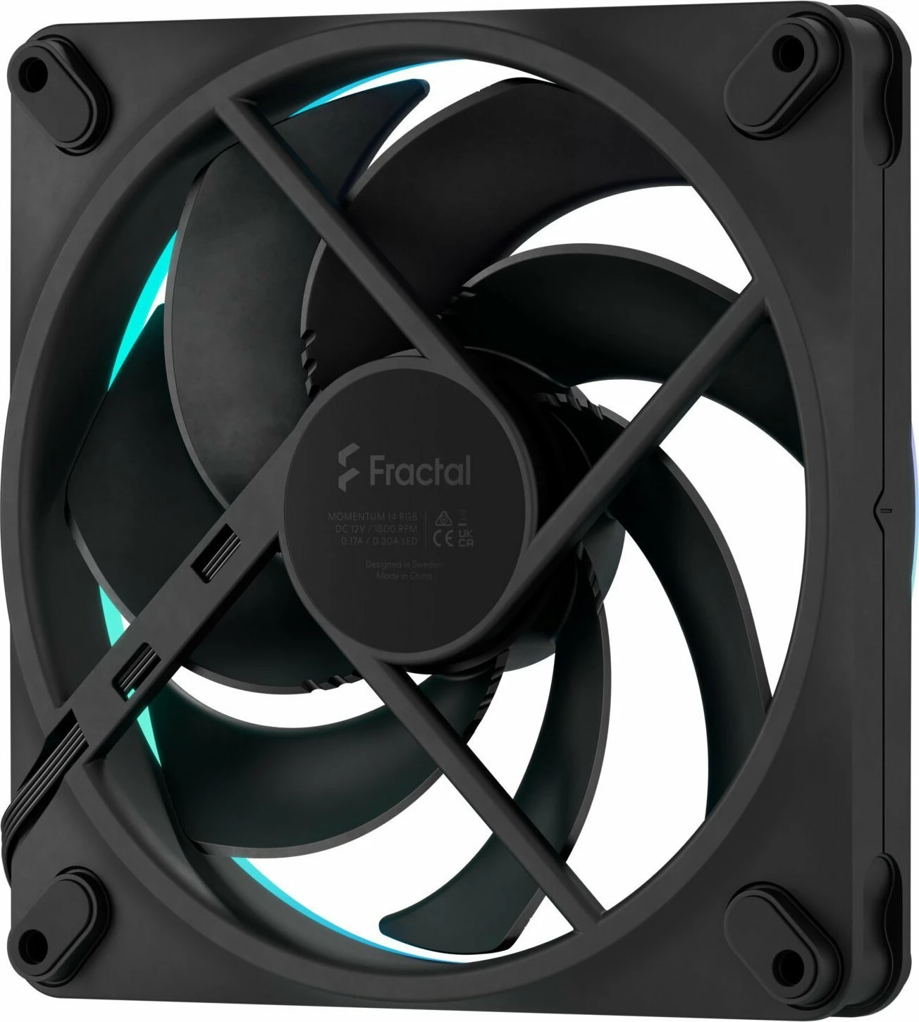 Ventilator PC Fractal Design Momentum 14 RGB 140mm ARGB PWM 3-pack, zi